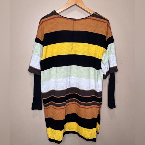 Free People We The Free Kate Layered Striped Tunic Tee. Casual Oversized Small - Picture 3 of 9